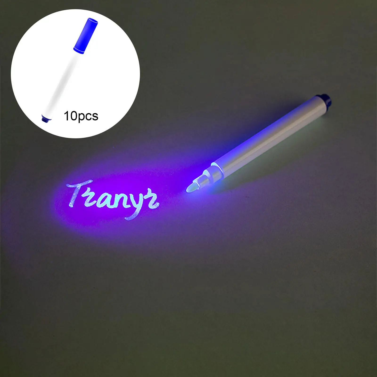 10x Invisible Ink Pen Marker Pens Writing 0.5cm Point Painting Drawing for Doodle Graffiti Birthday Party Bags Message