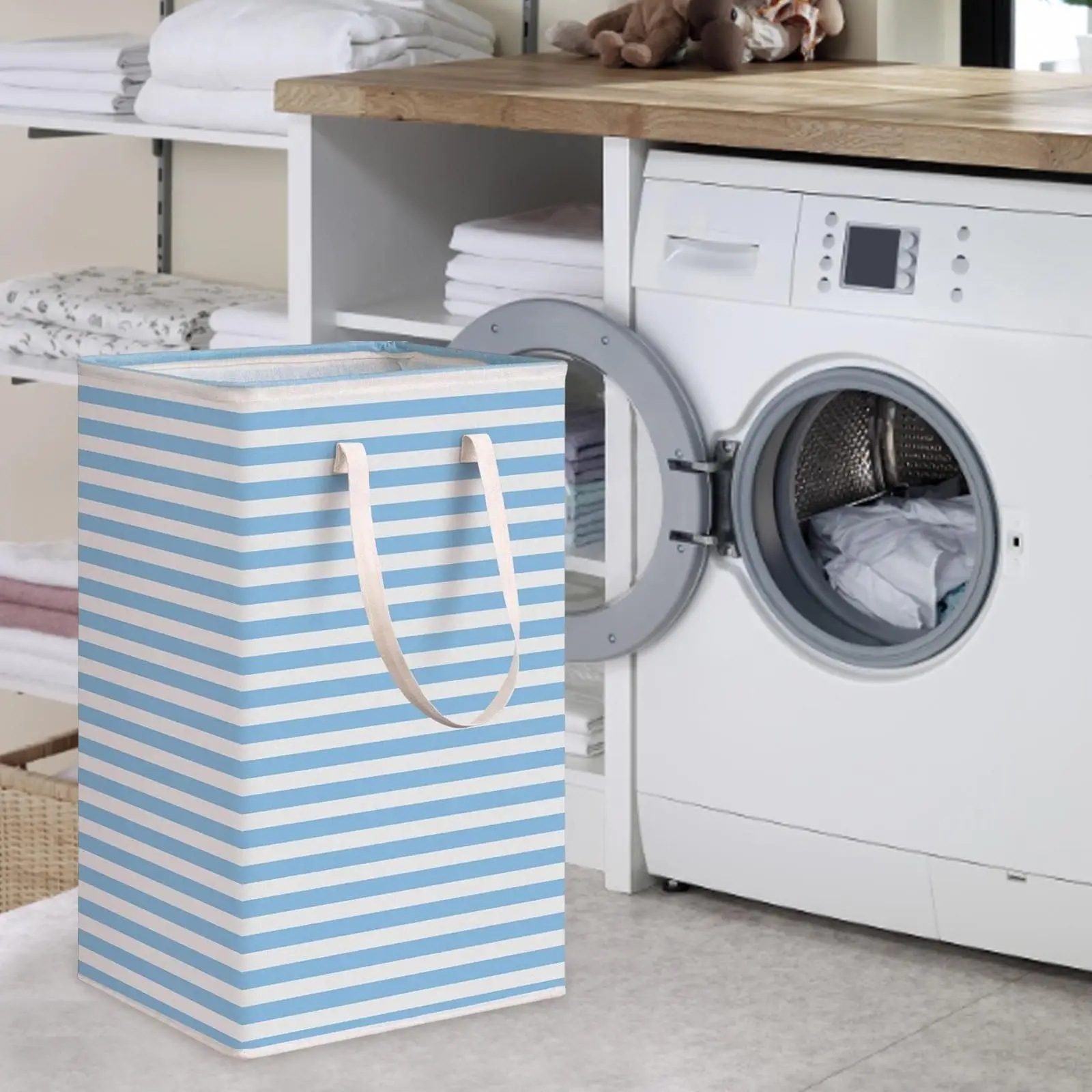 Waterproof Laundry Hamper with Handles Toys Clothes Organizer Washing Bin Clothes Hamper Storage Basket for Apartments Hotel