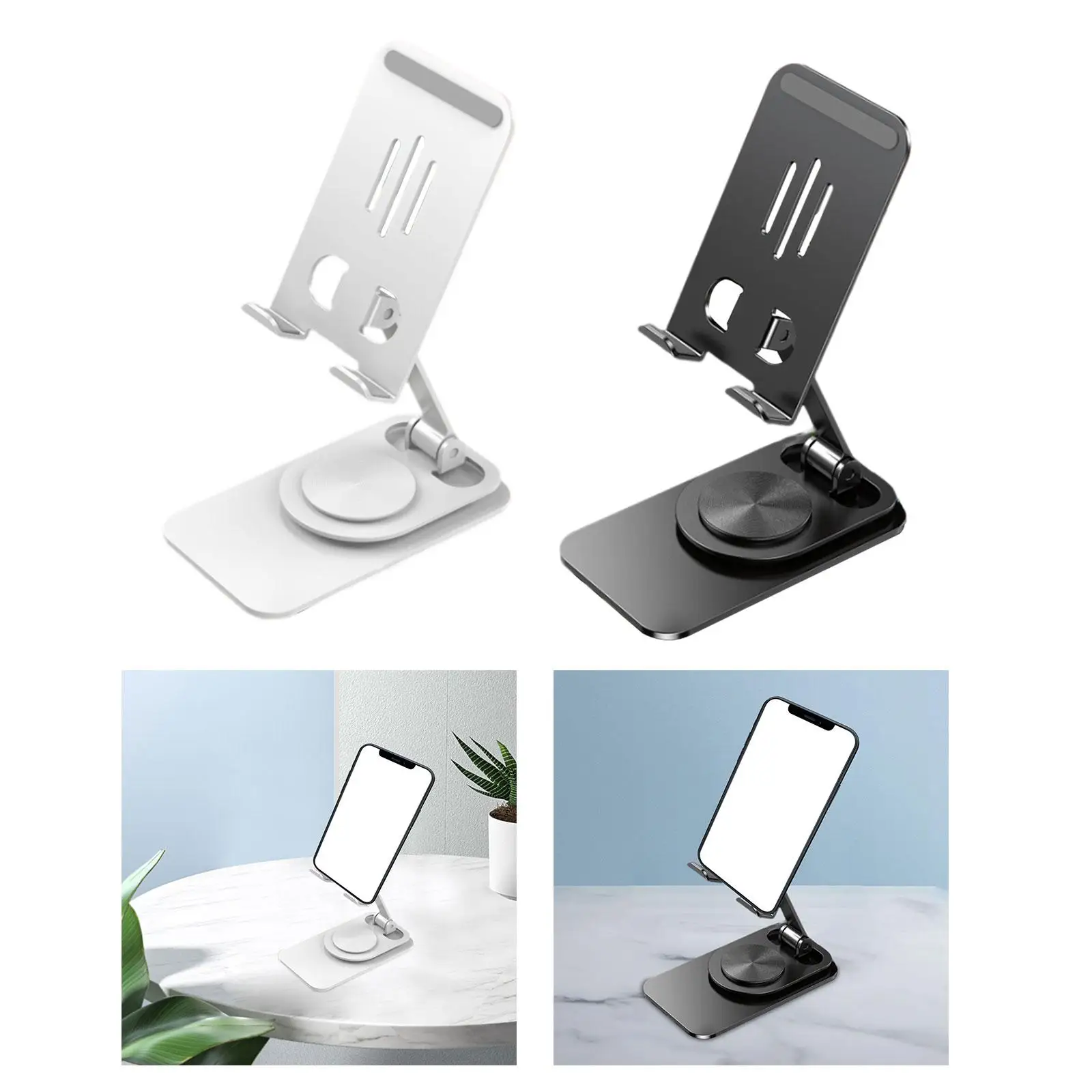 Phone Stand Foldable Non Slip Angle Height Universal Adjustable Desktop Phone Holder for Phone All Phones Tablet Cell Phone Desk