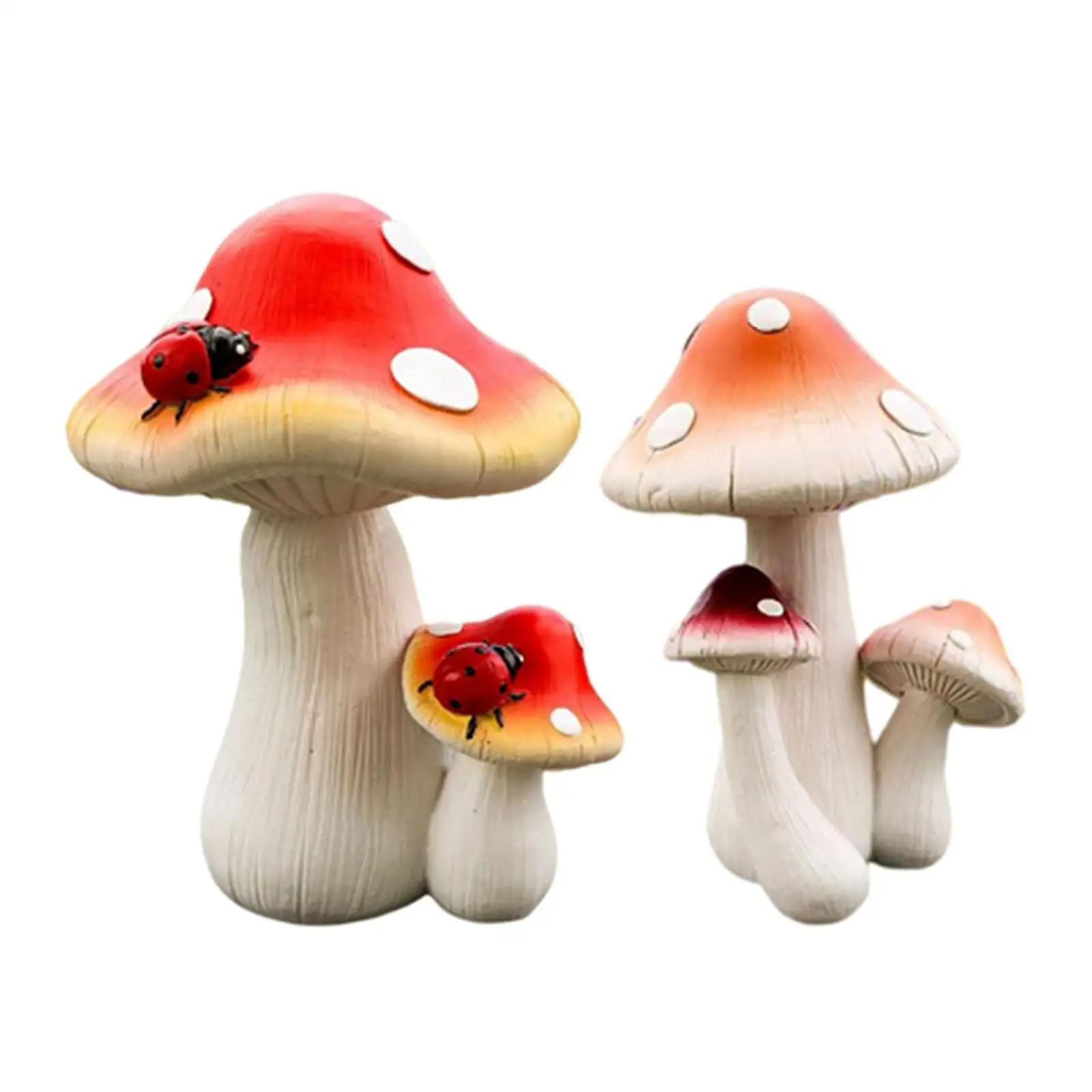  Mushroom Statue, Mushroom Figurines Mushroom Sculpture Art Crafts for Patio Lawn Courtyard Ornament Decoration