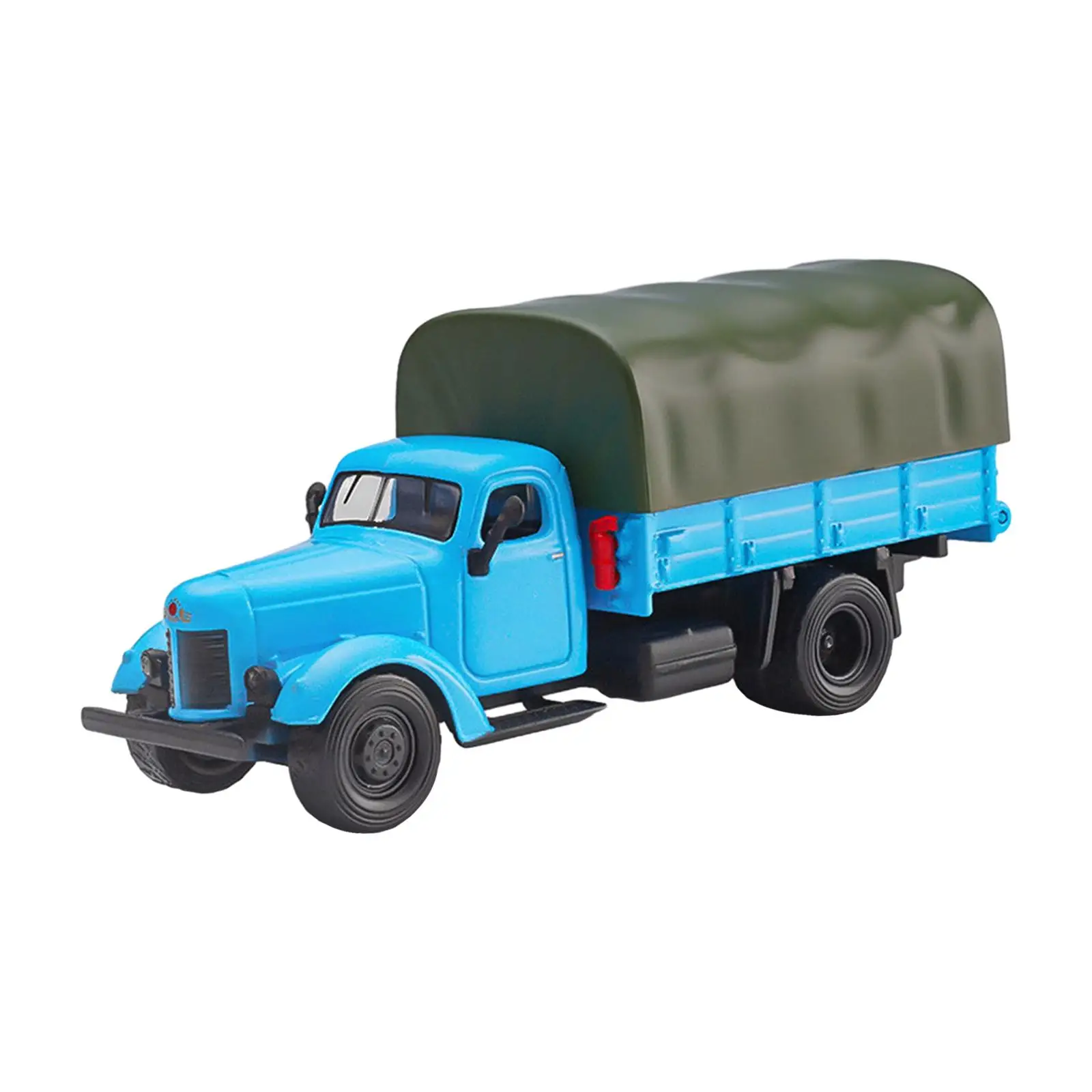 Metal Diecast Truck Desktop Ornament Hand Painted Road Diorama Scenery Movie Props 1:64 Transport Truck for Kids Adults Decor