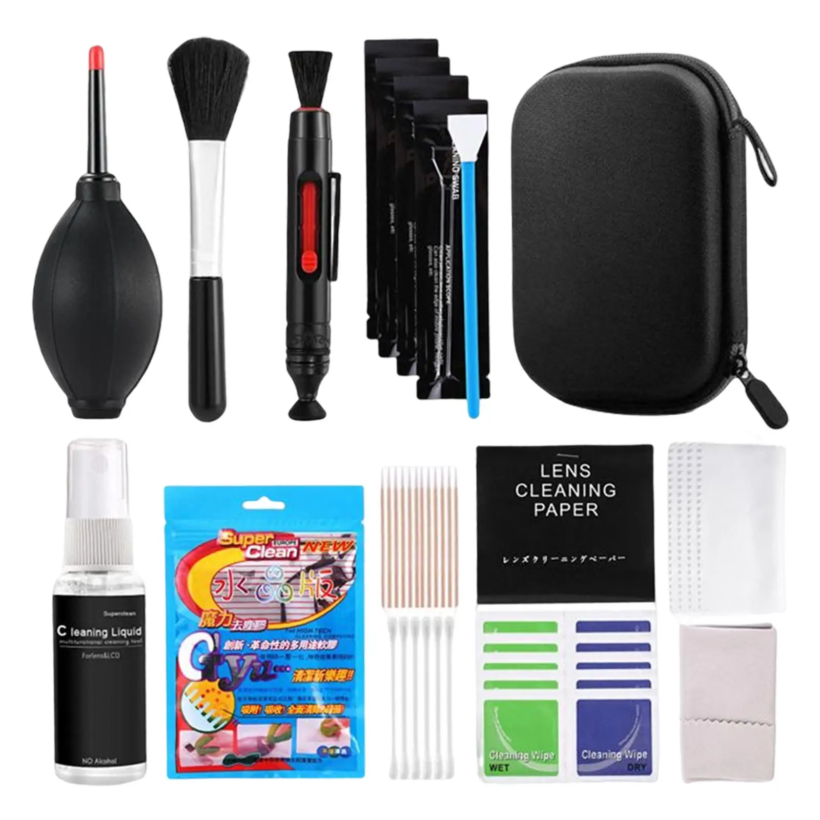 Professional Camera Cleaning Kit (with Waterproof Case),Including Cleaning Solution/ APS-C Cleaning Swabs///Cleaning Cloth