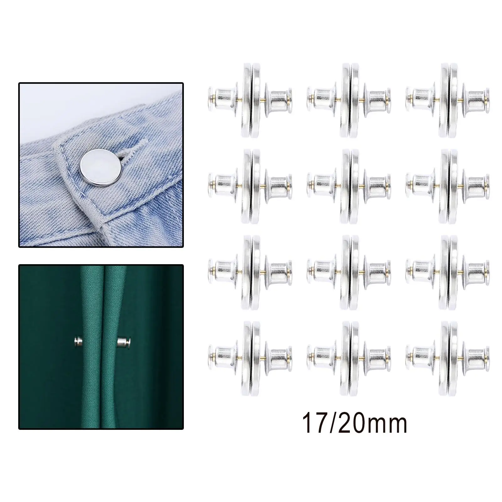 6 Pair Curtain Magnetic Button Removable No Tool Instant No Sew for Clothing