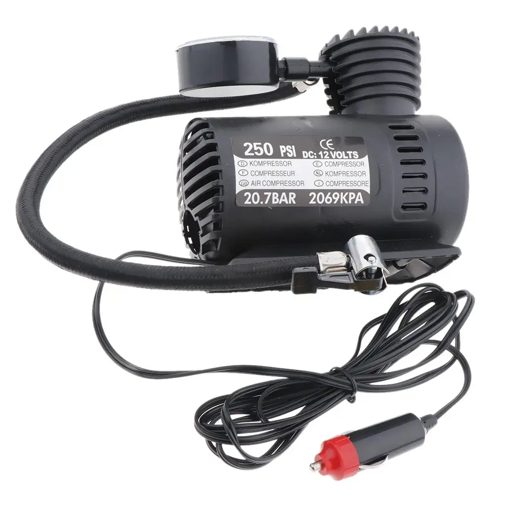 Plastic DC 12psi Mini Compact Compressor Tyre Air Inflator 300psi