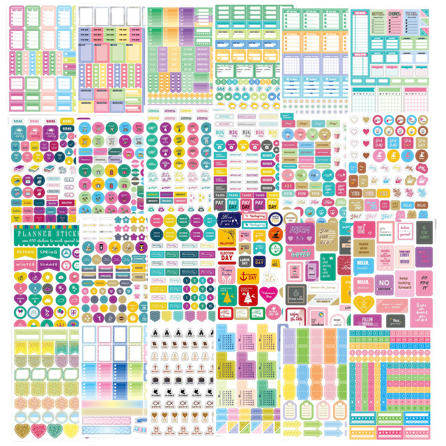  24 Sheets Aesthetic Assorted Planner Stickers Monthly