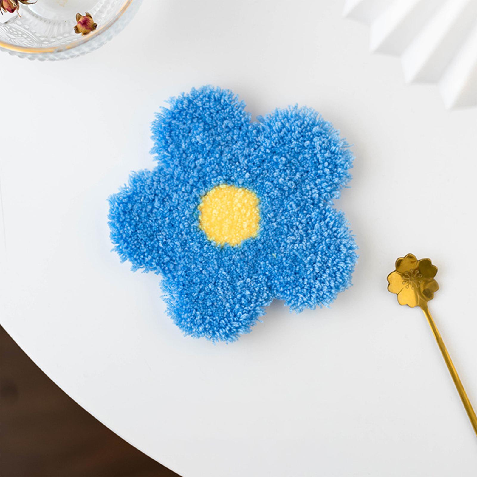 Punch Needle Coasters Kits, DIY Rug Hooking Kit for Adults Kids Beginner with Embroidery Hoop Yarn Rug Punch Needle Tools Set