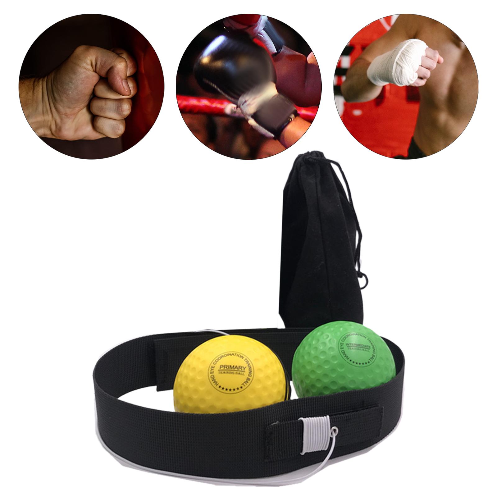 Boxing Reflex Ball Headband Reflex Punching Ball Hand Eye Coordination Training Adjustable for Workout Exercise Mma Home Gym