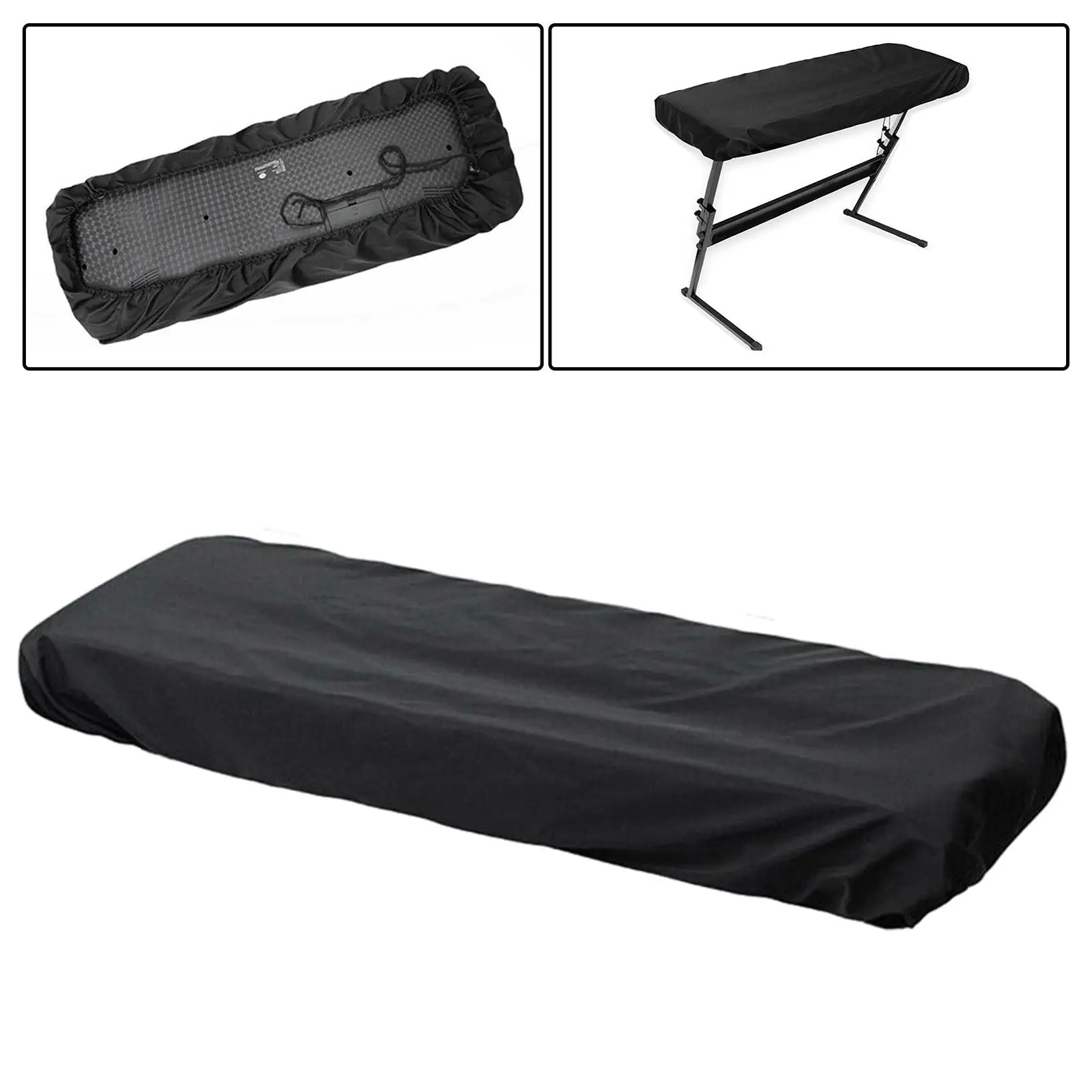 Piano Keyboard Cover Elastic Adjustable Cord Locking Clasp Electronic Piano Keyboard Dust Cover