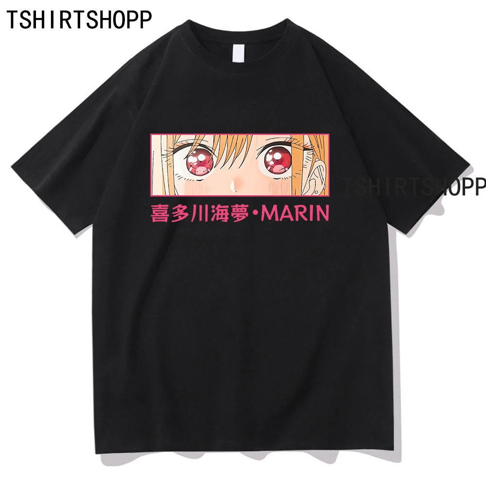 Anime My Dress Up Darling T Shirt Men Casual Pink Cotton 100% Tshirt Kawaii Marin T-Shirt Manga Sono Bisque Doll Wa Koi Wo Suru