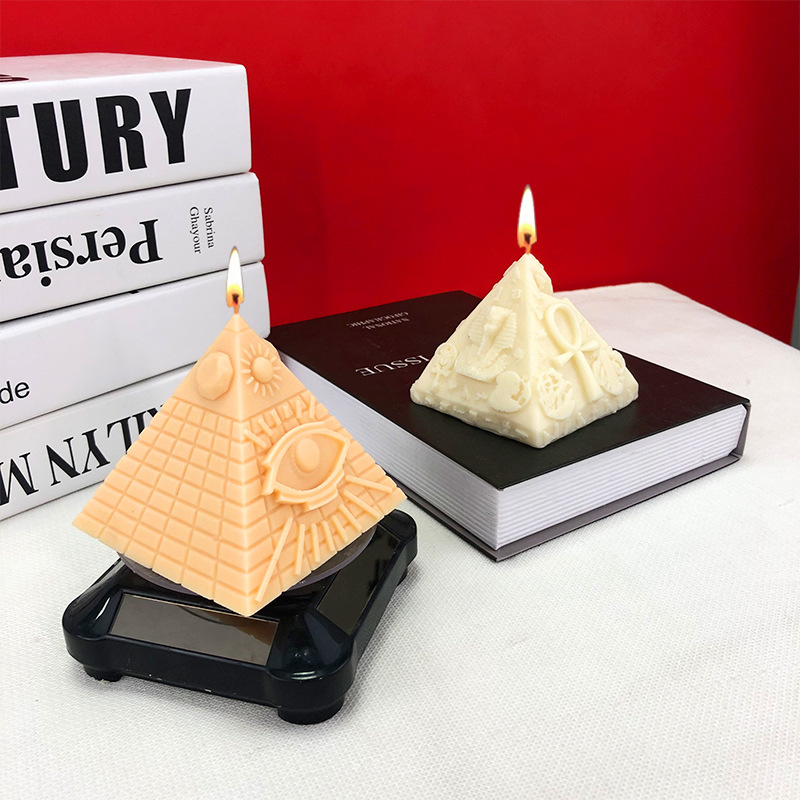 Description Picture 5 of item3D Egyptian Pyramid Silicone Candle Molds Handmade Pyramid Crafts Resin Gypsum Concrete Mud Mold Home Decoration Festival Gift