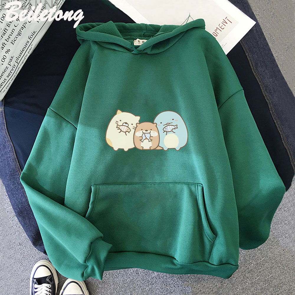 Sumikko gurashi hoodies femininos com padrão camisolas