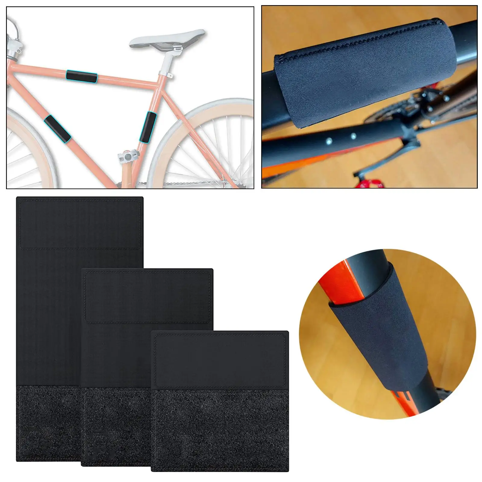 Neoprene Bike Frame Protector 3 Pcs Cycling Bike Guard Sticker Protective Pad Bike Chain Protective Cover