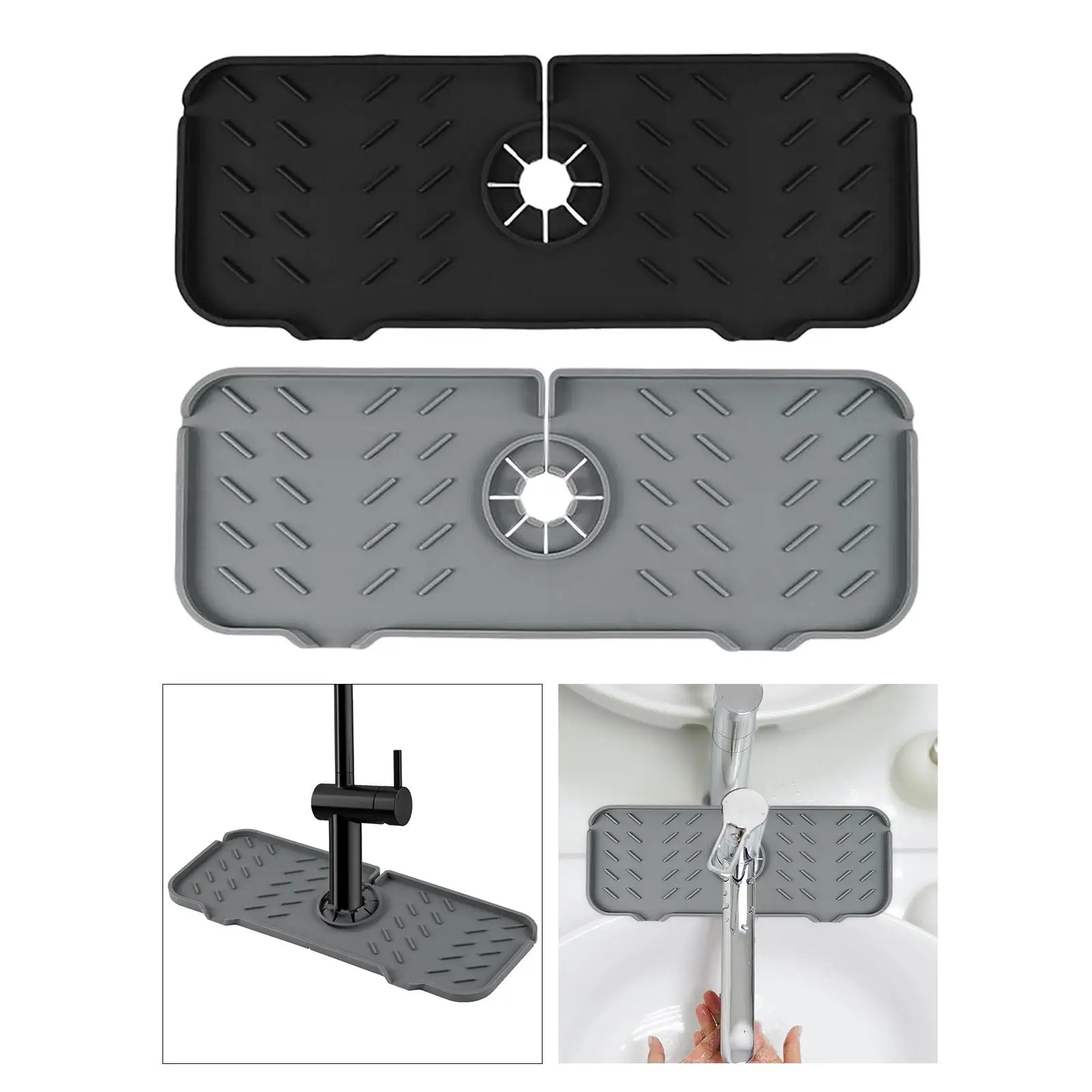 Faucet Splash Guard Wrap Around Design Faucet Absorbent Pad Faucet Water Catcher Sink Mat Drying Mat for Restaurant Bathroom