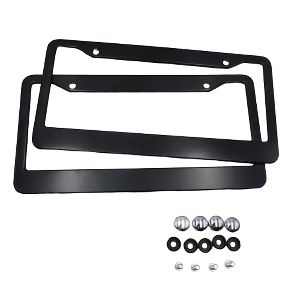 2X Truck Stainless Steel Racing License Plate Frame Tag Protective Cover