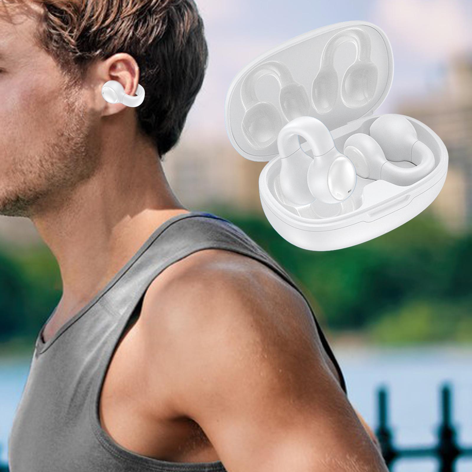 Ear Clip Headphones with Case Noise Canceling Calling Earphones Hands Free Headset for Running Workout Driving Office Sports