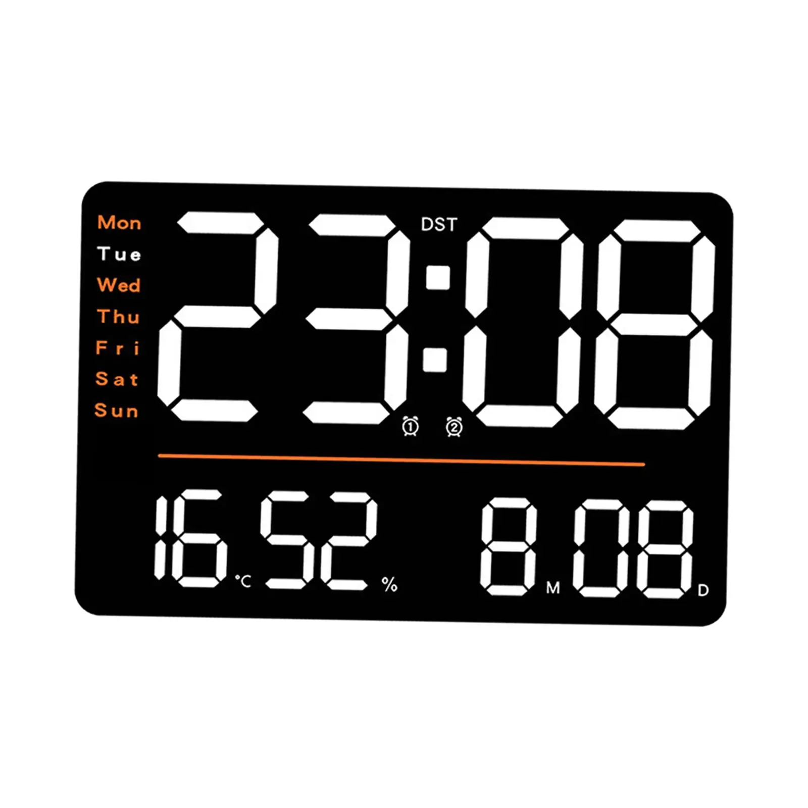 Large Digital Wall Clock 12/24H Time Mode Easy Installation Remote Control with Timer with Date for Office Kitchen Bedroom Home
