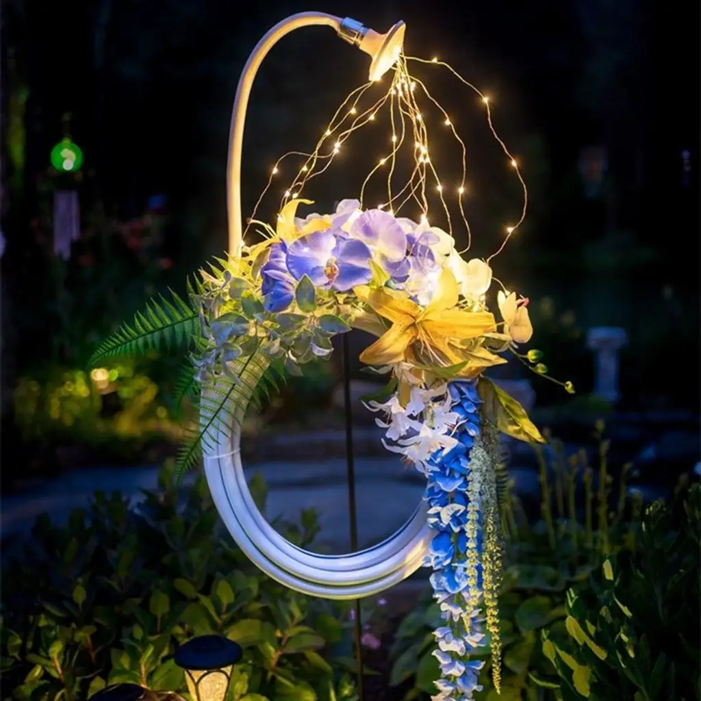 Fairy Wreath Night Light, Garland Lamp Outdoor Yard Wedding Front Door