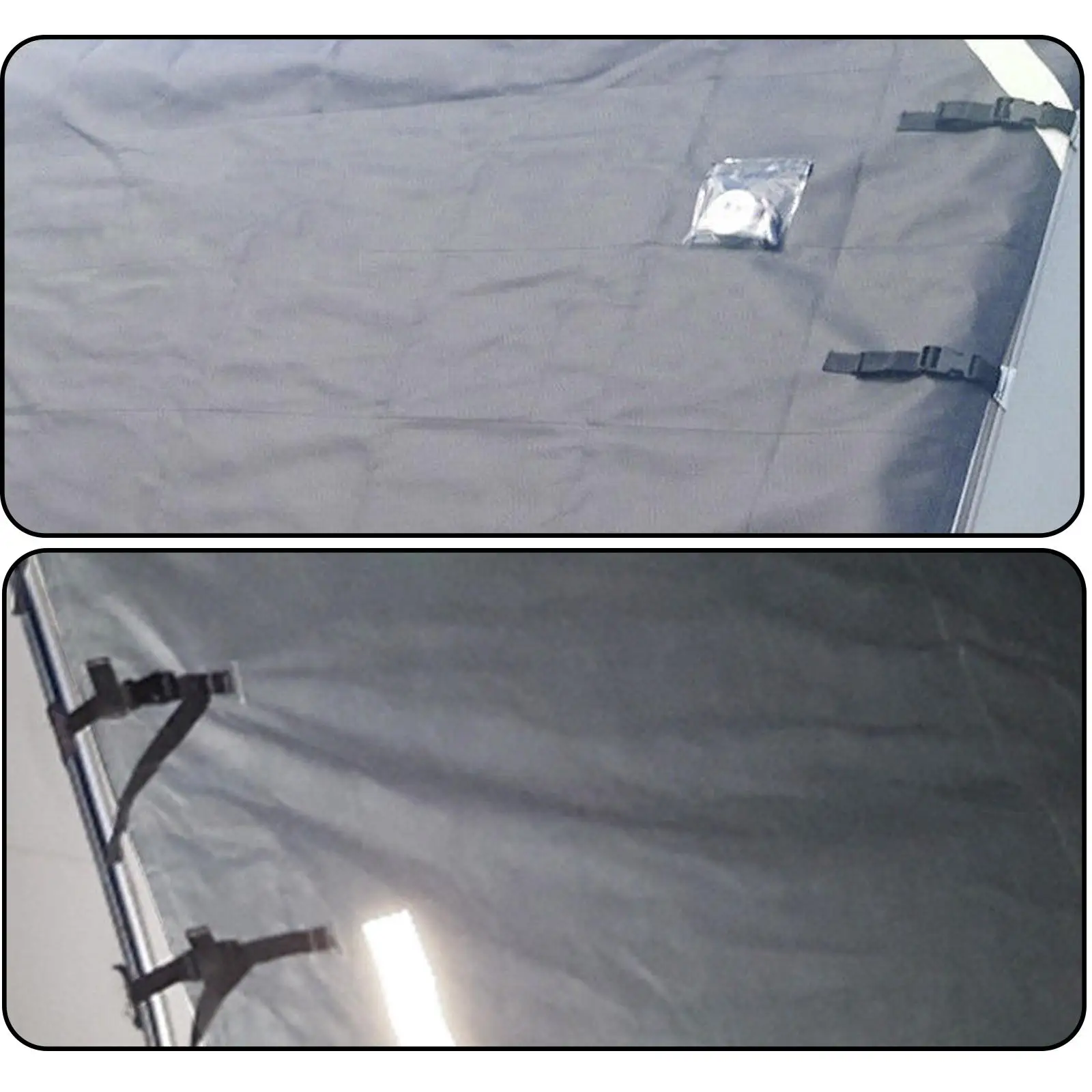RV Front Towing Cover 4Ply Breathable Oxford Cloth Universal Waterproof Protector with 2 LED Lights Caravan Towing Cover