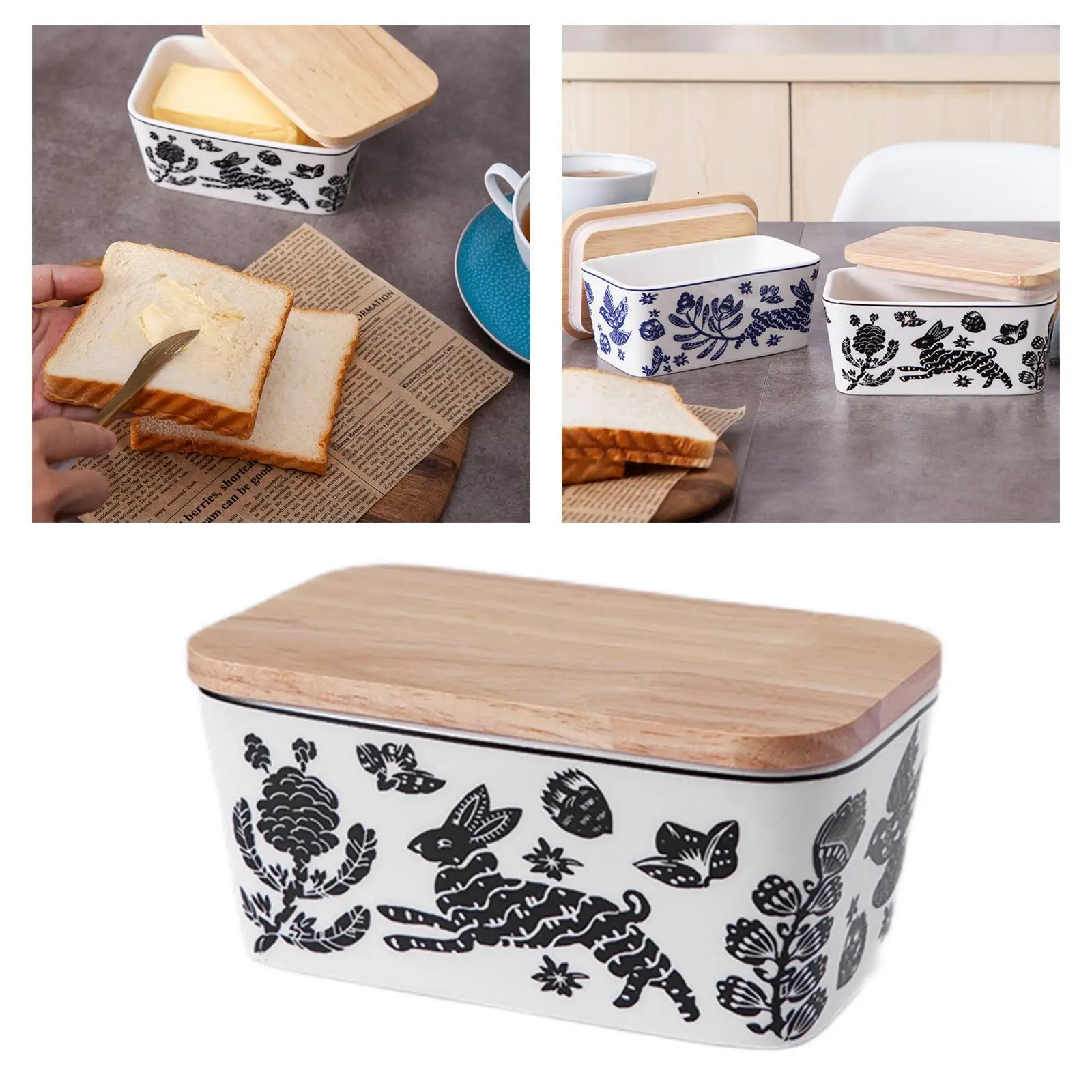Multifunctional Butter Dish Dishwasher Safe Crisper Easy Clean Sealing Dish Tray for Refrigerator Dining Room Seasonings Butter