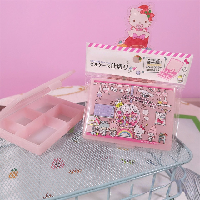 New Cute Hello Kitty Pill Box Organizer Medicine Vitamin Storage Travel