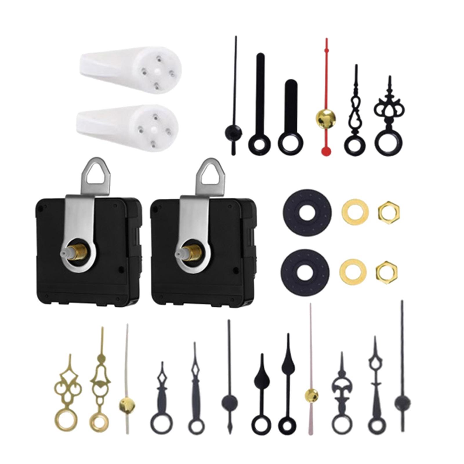 Quartz Wall Clock Movement Mechanism with 6 Set of Hands Repair Parts for Classroom