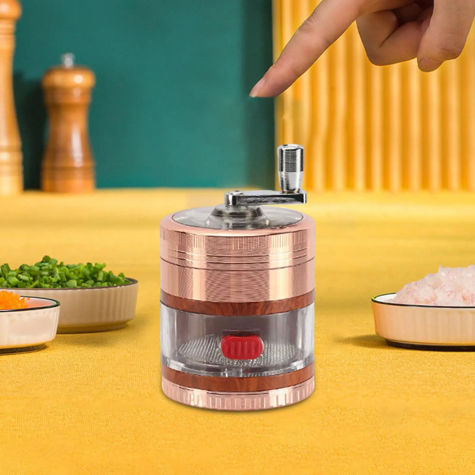 Manual Spice Grinder kitchen pepper Gadgets Seasoning 4 Layers Hand Crank