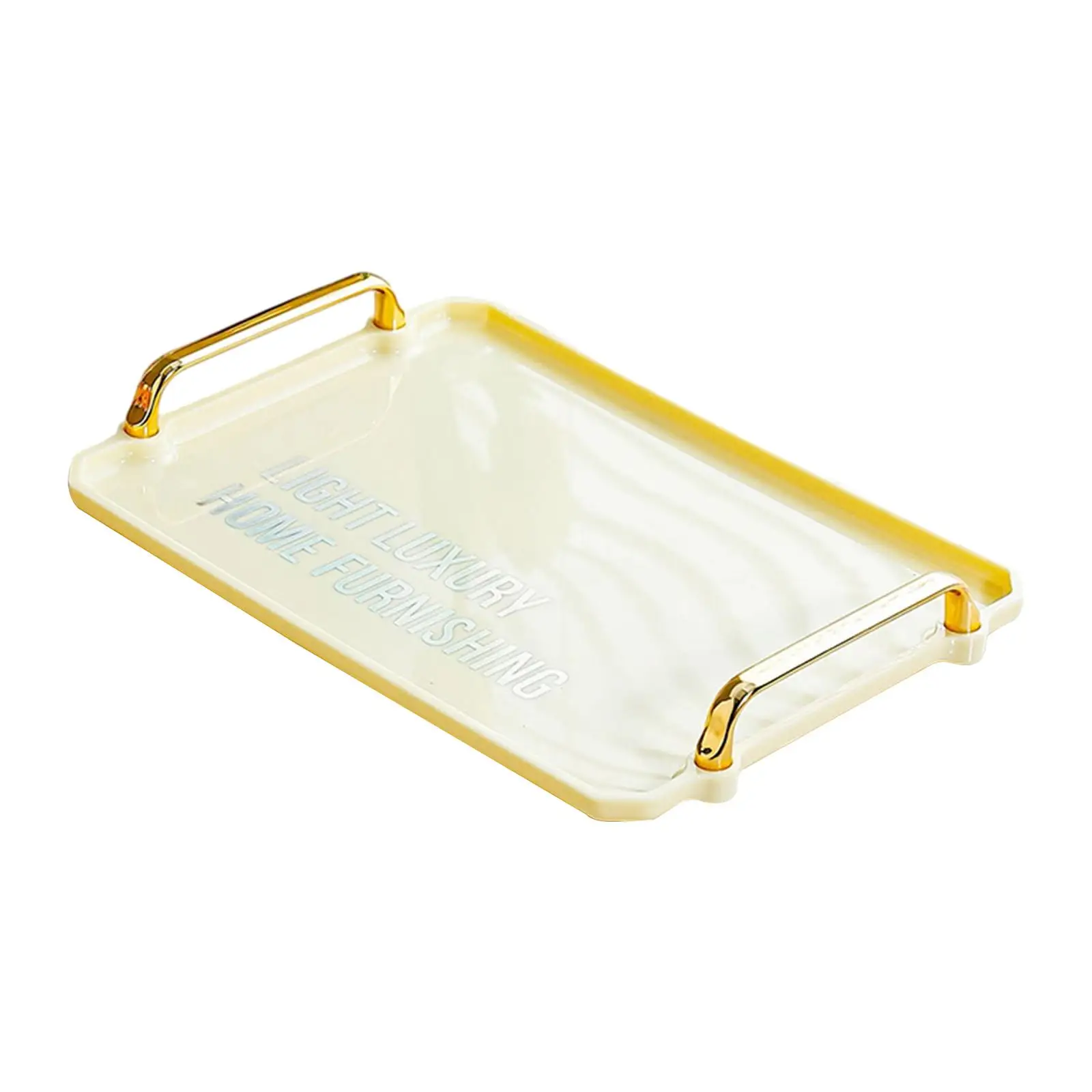Serving Tray with Gold Handles Storage Multifunctional Practical Ottoman Tray for Party Bathroom Home Bathroom Vanity