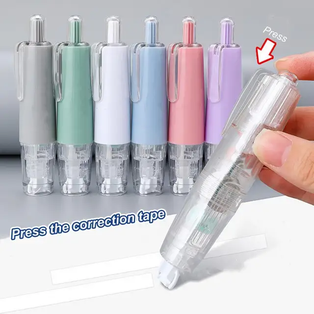 Retractable Correction Tape White Out Tape Japanese Aesthetic White Out Pen  Shaped Applicator Office material escolar