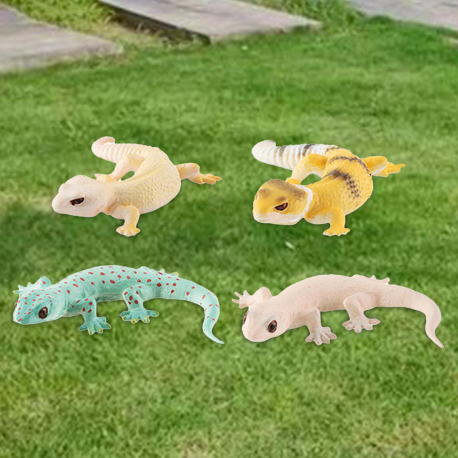 4x Mini Animals Model Gifts Decorations Lizards Toy for Scene Layout Props DIY Projects