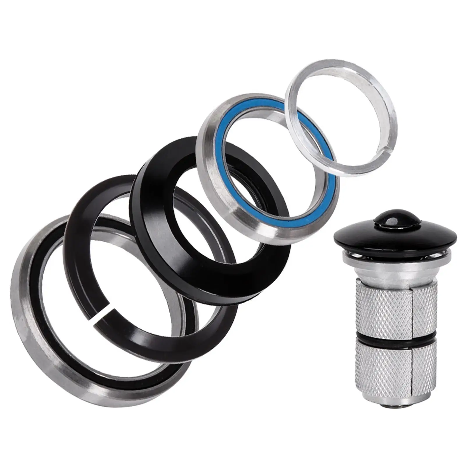 42mm Road  Headset, Replacement Black  Bearing Repair Parts for Tanke MTB Bike, Tapered Tube Fork, Straight Fork Cycling 