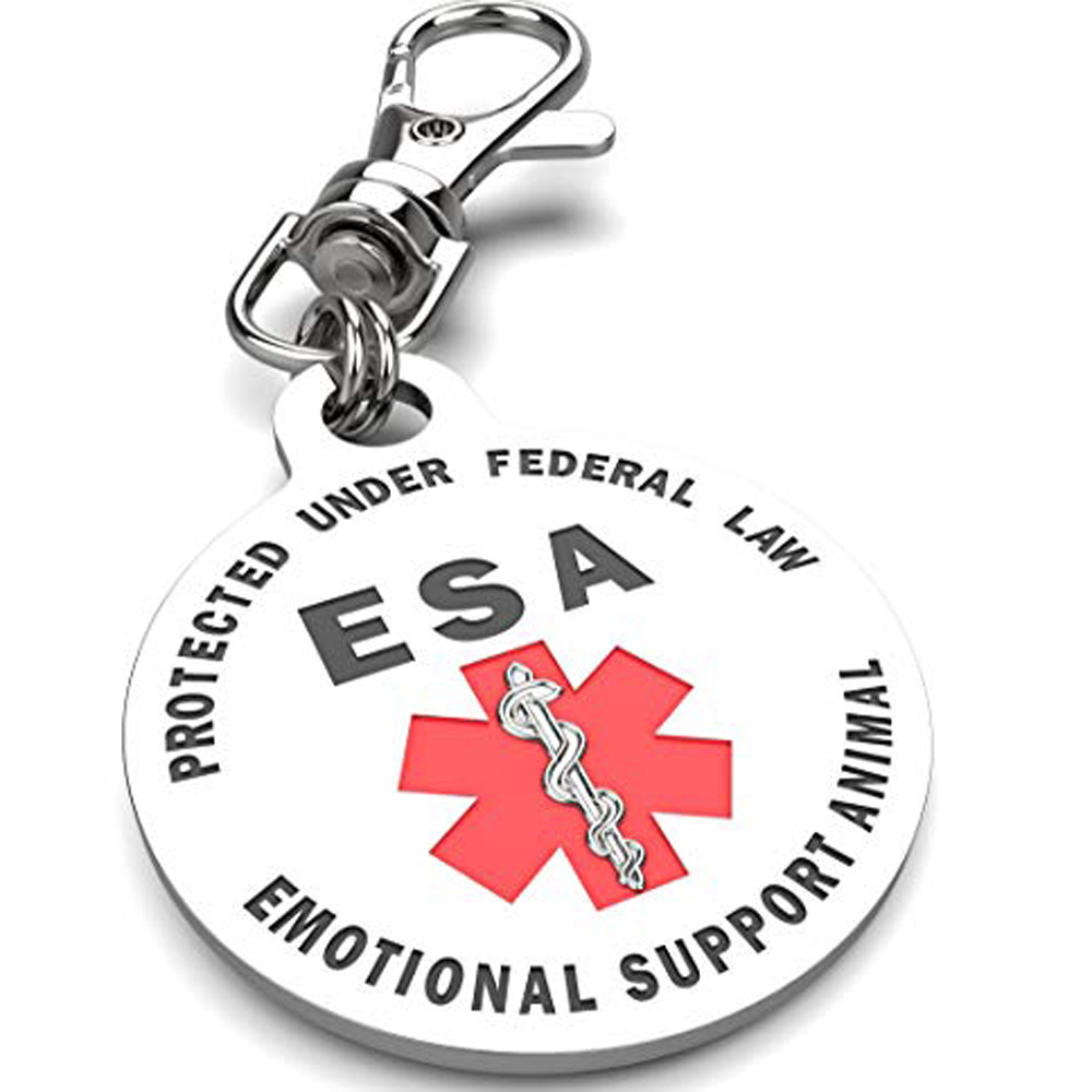 Emotionale Unterstützung Tier (ESA) rot Medical Alert Symbol und Geschützt Durch Bundesgesetz ID Tag Hummer Keychain oder Keyring Geschenke – Detail 2