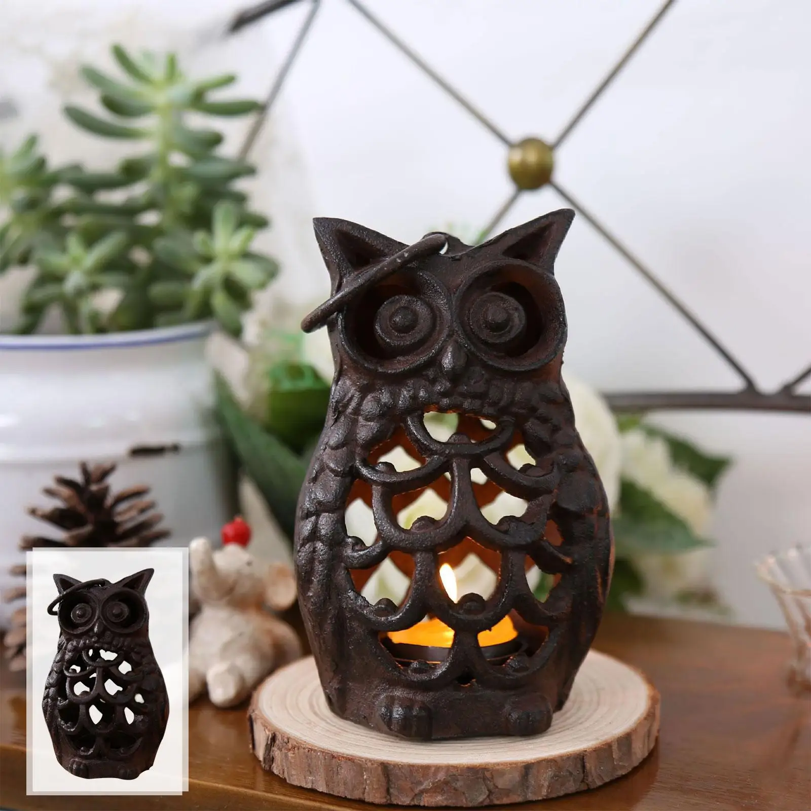 Owl Tealight Candle Holder Lantern Candlestick for Wedding Living Room Home