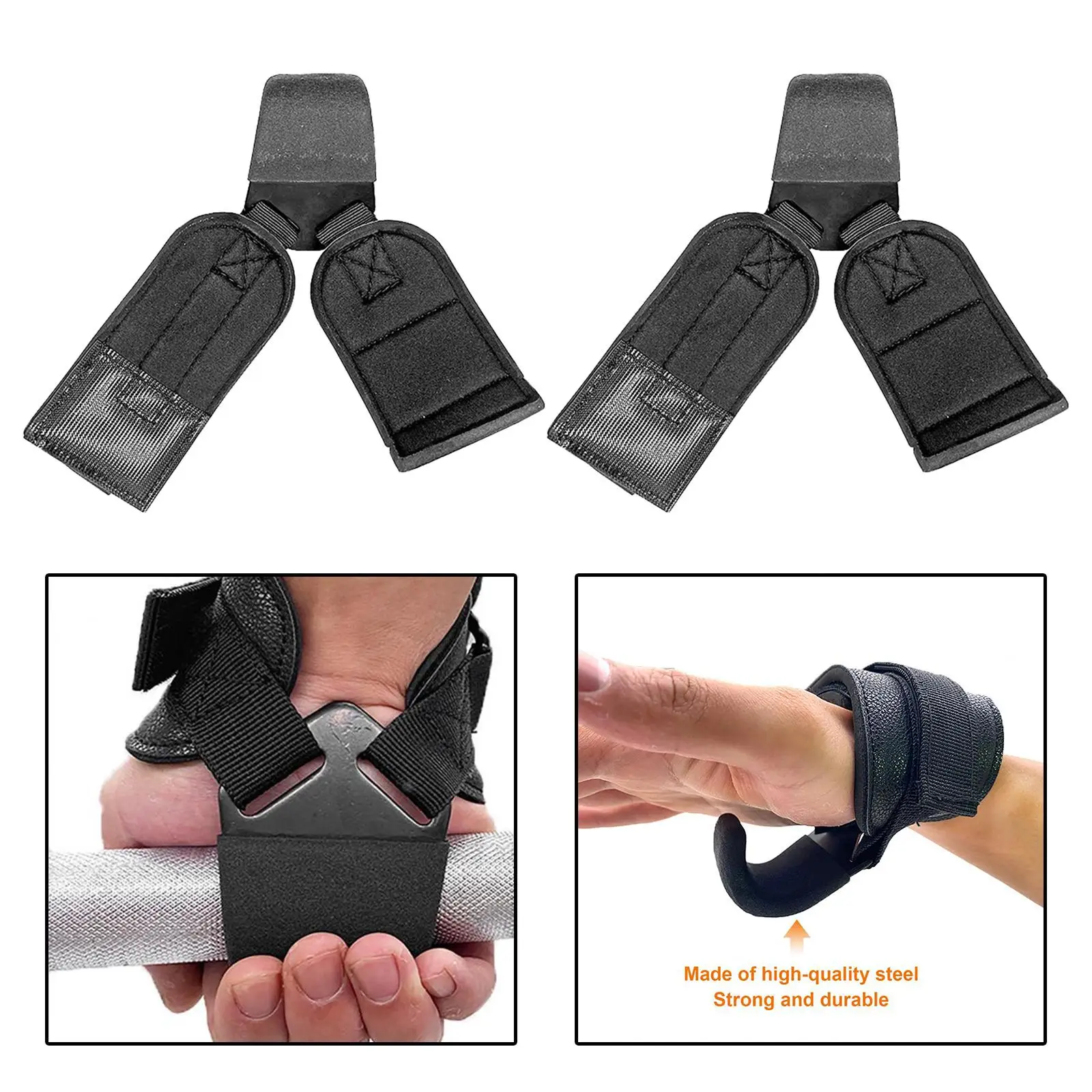 2Pcs Weight Lifting Wrist Strap with Hook Weight Wrist Straps for Deadlift