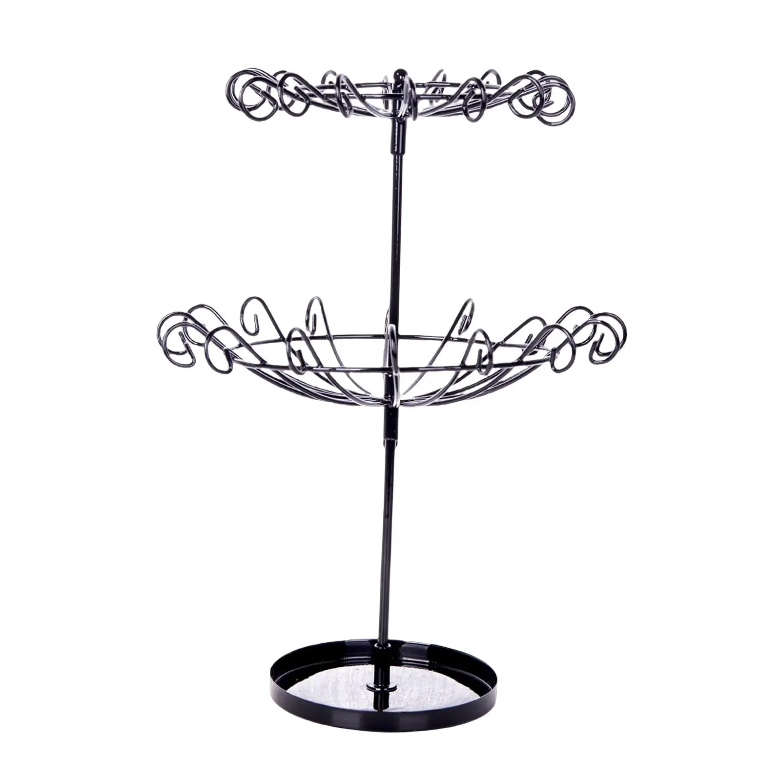 2 Tier Rotating Jewelry Stand Organizer with Tray jewelry Display Rack for Earrings Women Girls Necklaces Rings