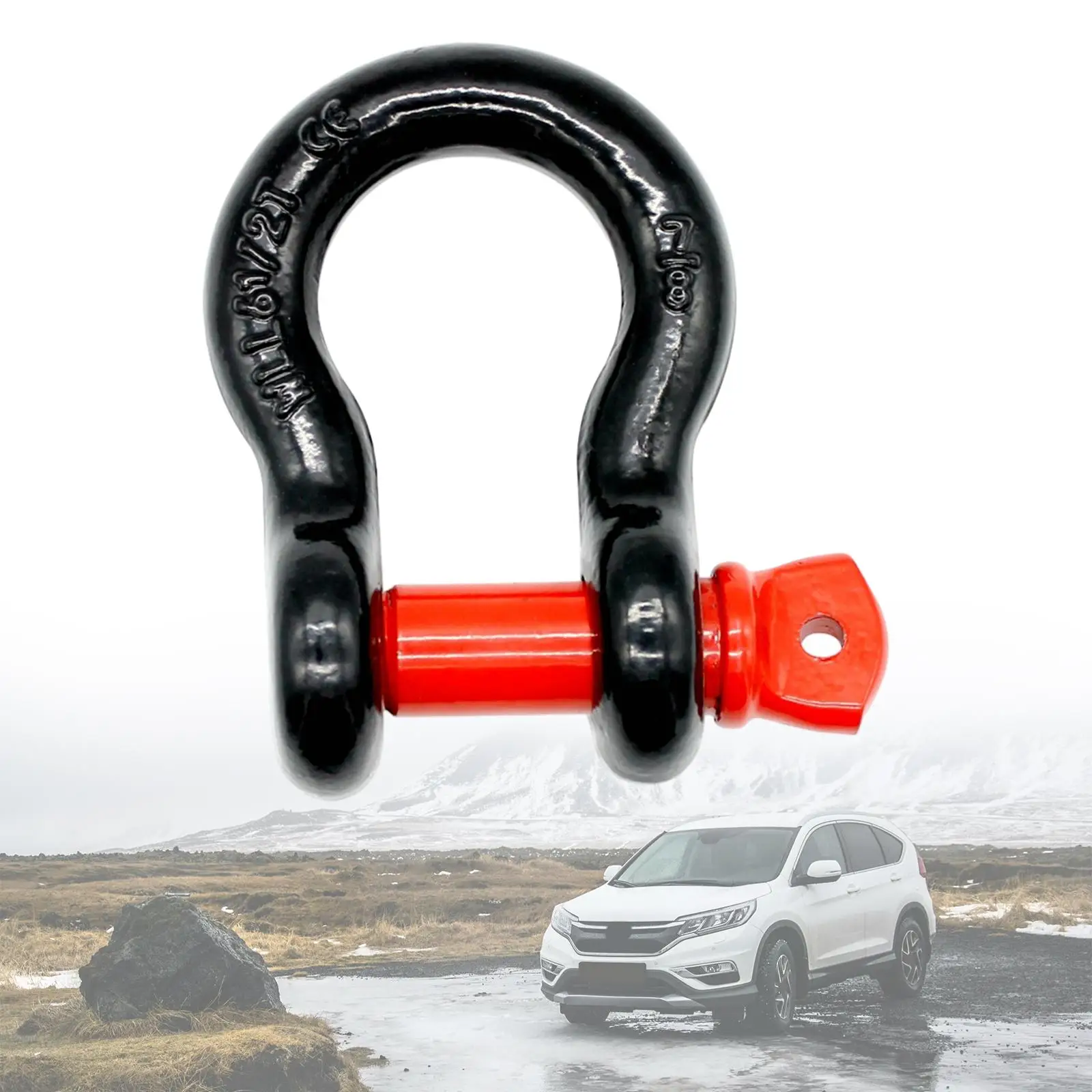 Car Tow Hook Ring 6.5T 23mm D Ring Shackle for Truck Car Trailer Hitch Vehicle Recovery Vehicle Repair Parts premium