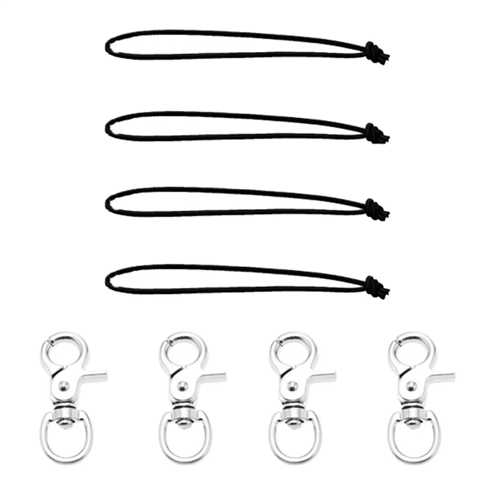 4x Skiing Snowboard Leash Cord Accessories Snowboard Bindings with Clip Strong