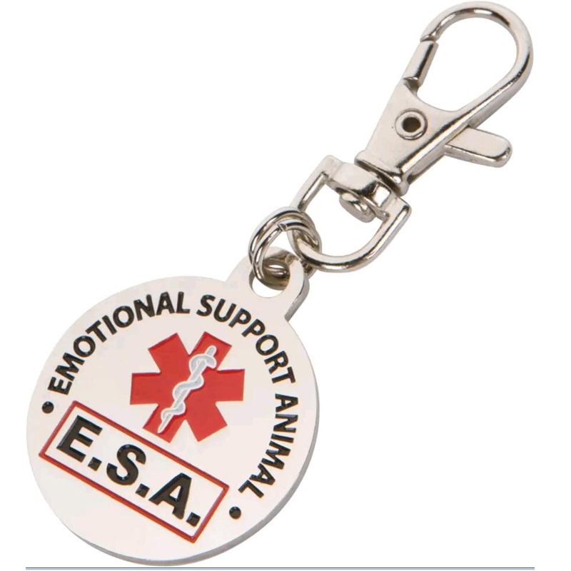 ESA Unterstützung Keychain Service Hund Tag Emotionale Unterstützung Tier mit Rot Medical Alert Symbol 1 zoll Schalter zu Halsbänder und weste Katze – Detail 4