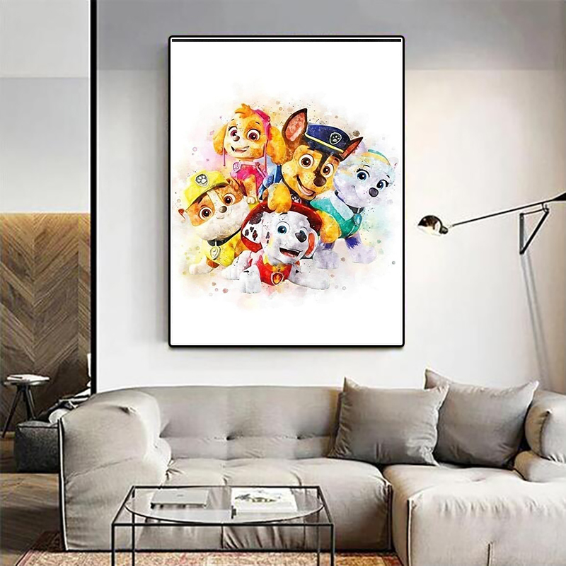 Description Picture 3 of itemDIY Wang Wang Team Makes Great Achievements in Diamond Painting Colorful Cartoon Dog Cross Embroidery Mosaic Home Decoration