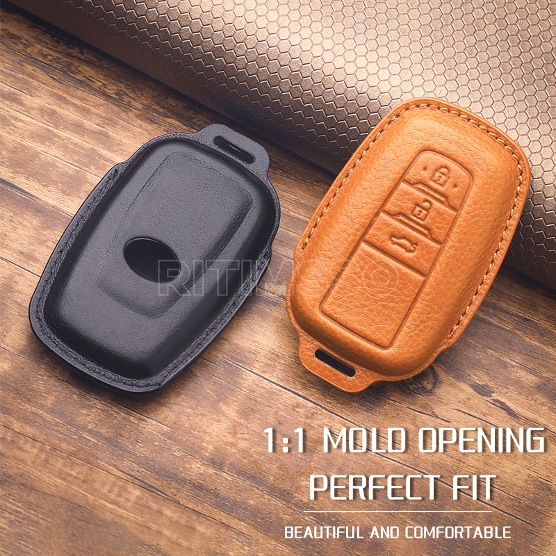 Copertura chiave dell'automobile del cuoio genuino per Toyota Camry Prius Corolla C-HR CHR RAV4 Avalon Land Cruiser Prado 2018 2019 2020 telecomando -