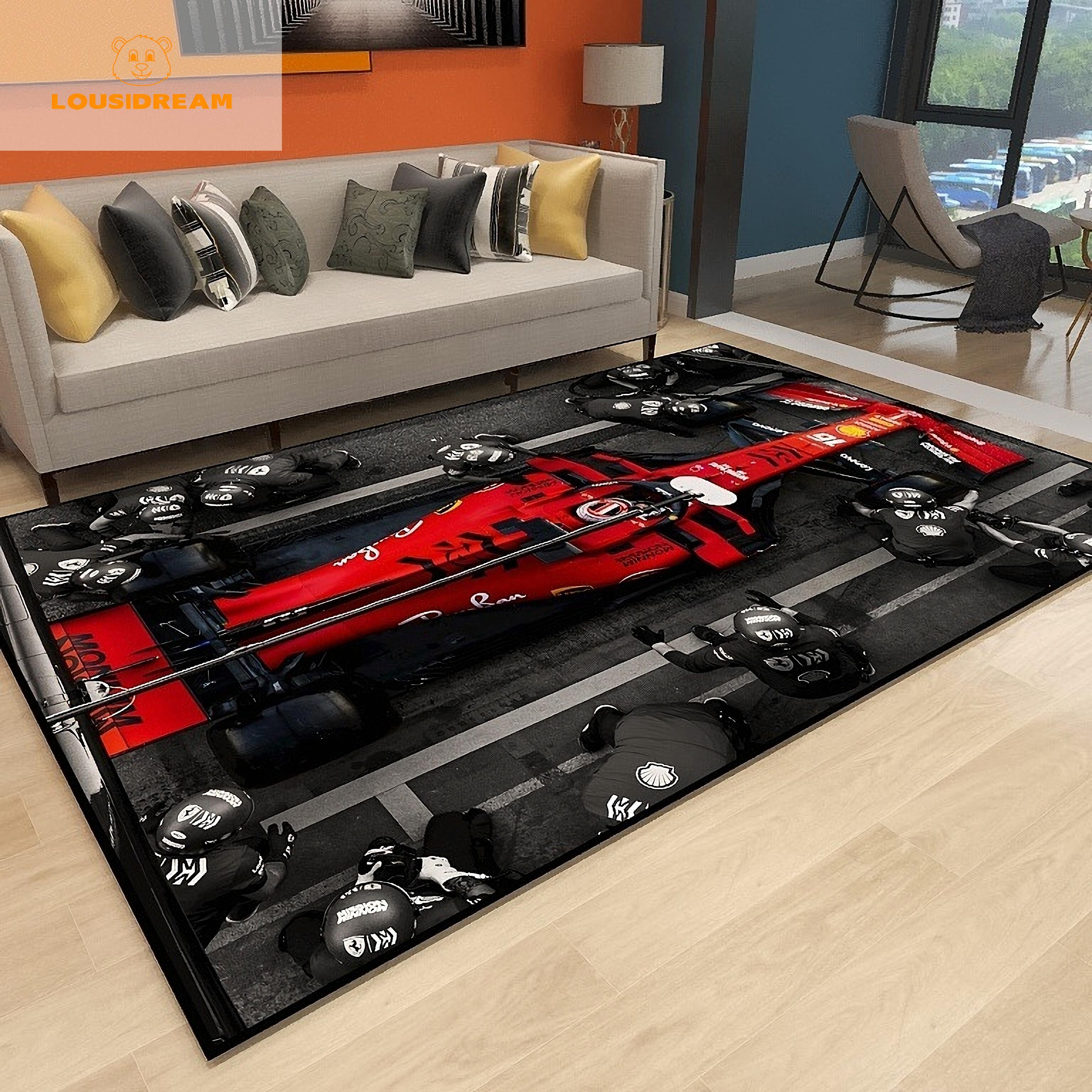 Title 3, Racing Car Pattern Artwork Rug Bedroom Living R...