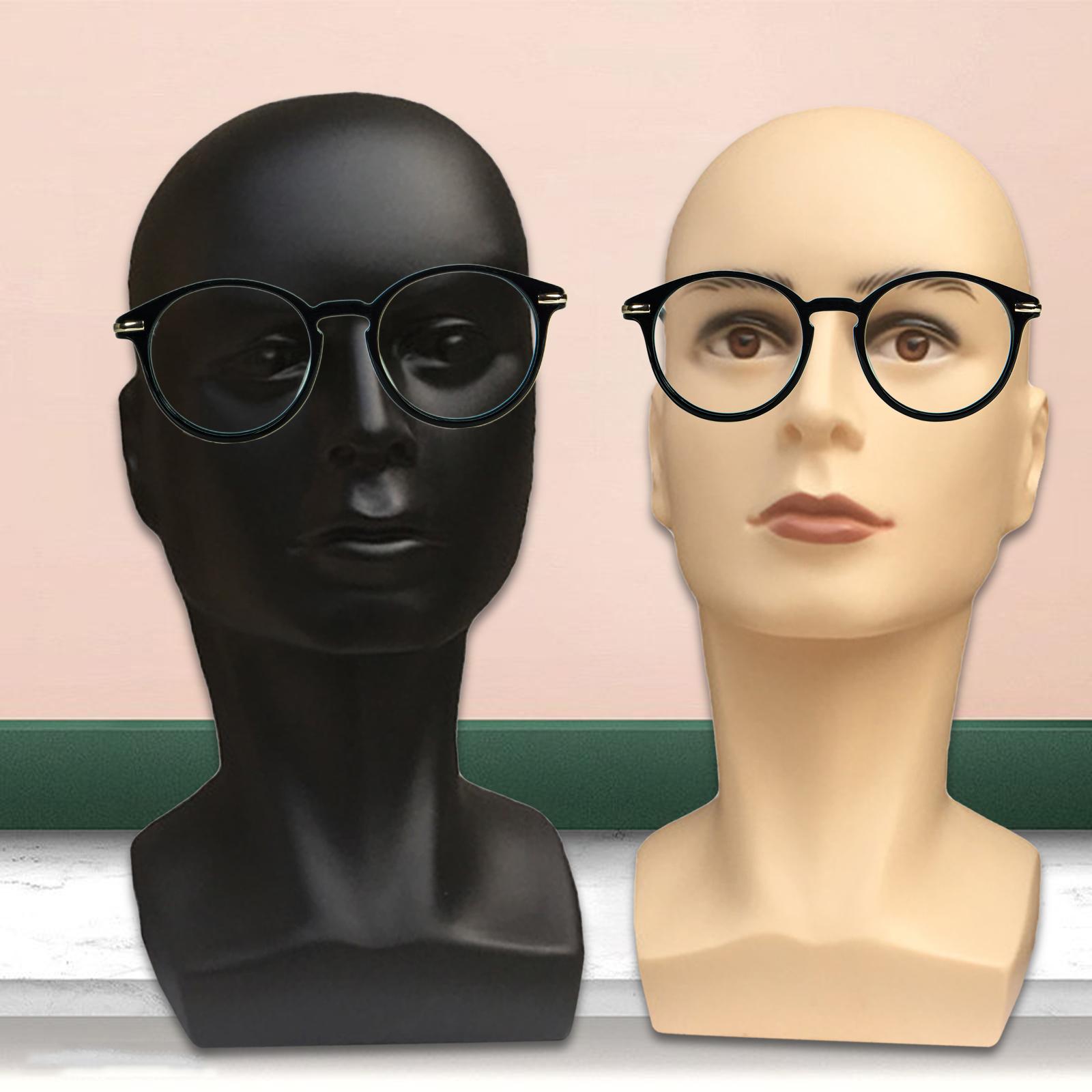 Plastic Male Mannequin Head Model Hat Wig Glasses Headset Jewelry Display Stand Elegant DIY Photography Props 15 Inches Tall