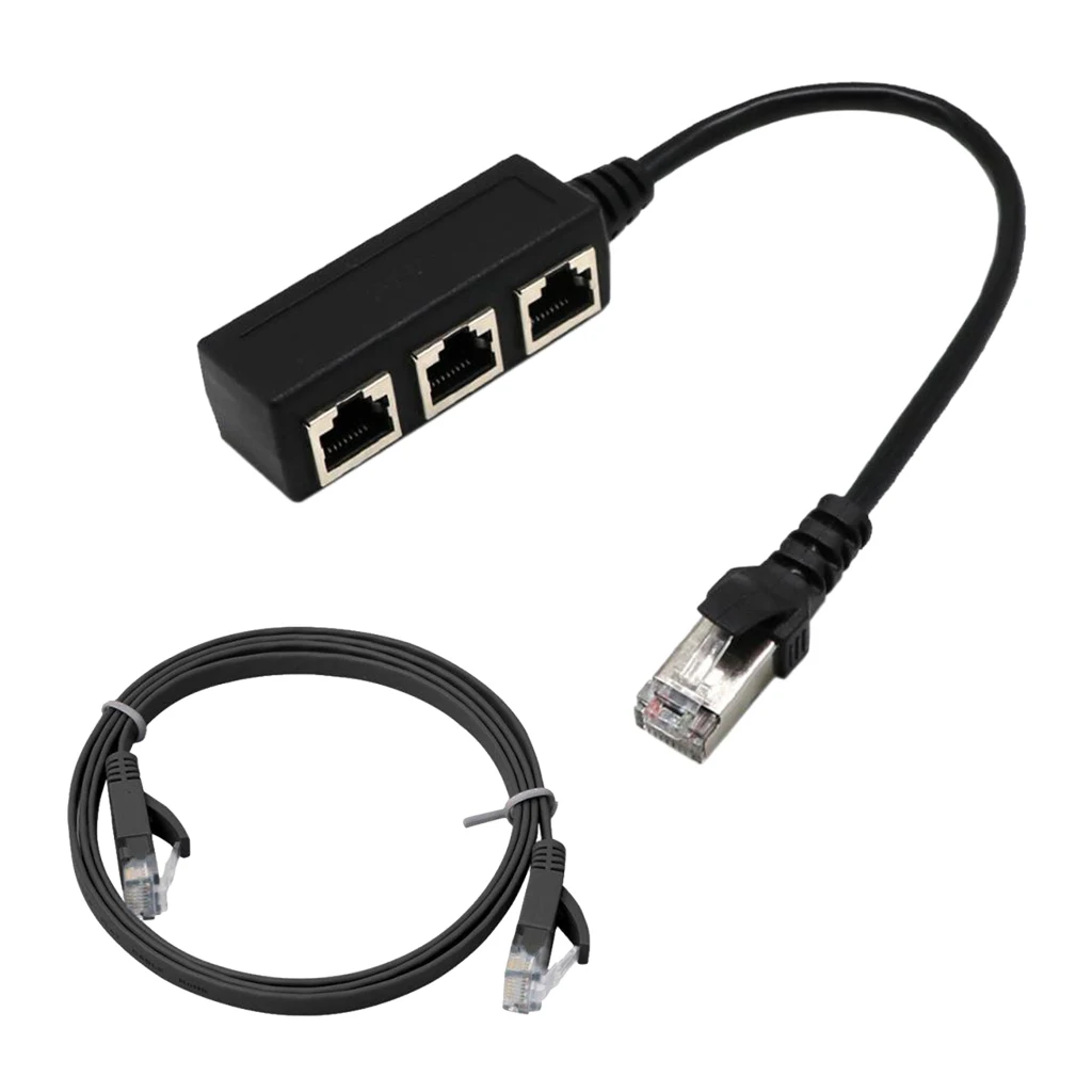  Male To 3 Female Port Network Extender Cable Splitter& Cable