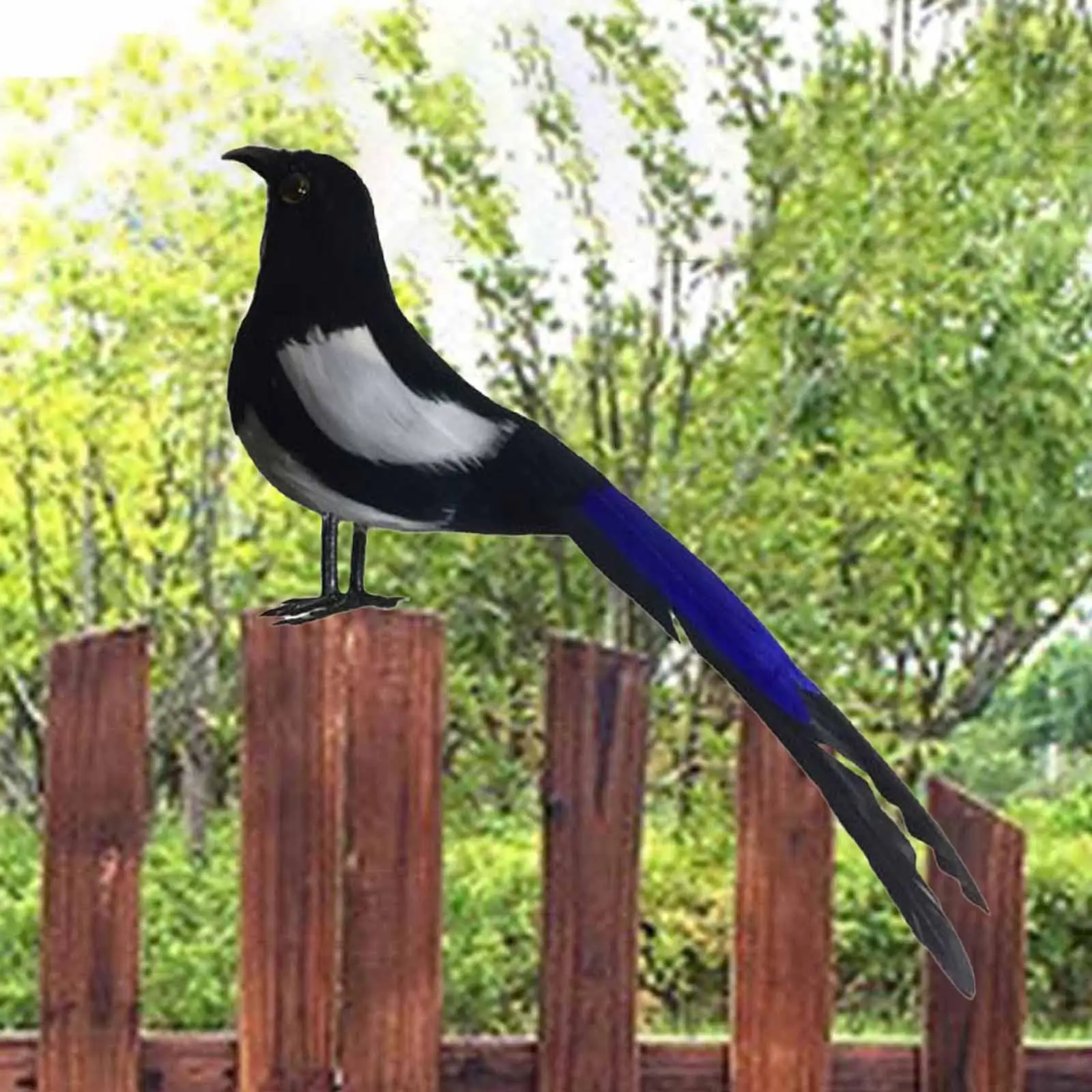 Magpie Simulation Bird Garden Ornament Crafts Bird Statue Artificial Feather Model for Lawn Yard Art Courtyard Outdoor