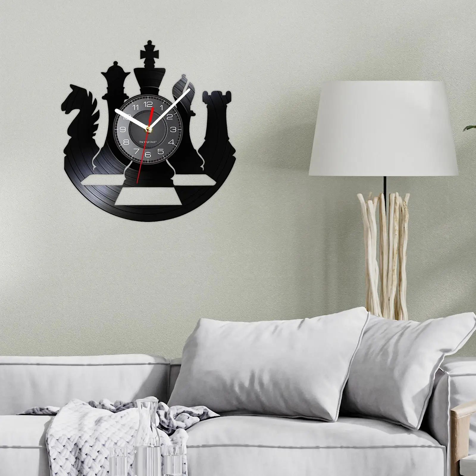 Vinyl Record Wall Clock 12inch Decorative Lightweight Quiet Hanging Clock Bedroom for Shop Cafe Living Room Restaurant