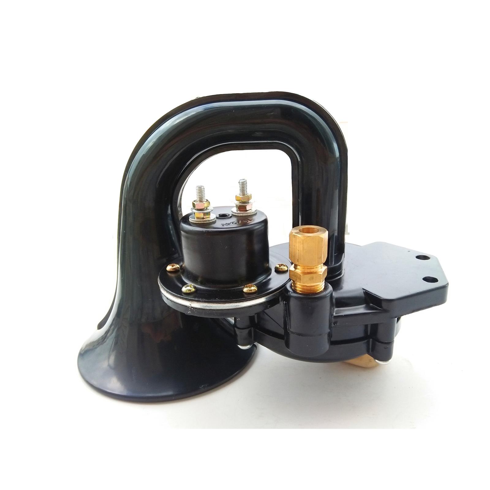 Air Horn 12V 24V with Compressor Electric 120dB Compact Loud Small Snail 10A Airhorn for Trucks Train Boat Bus Van Car
