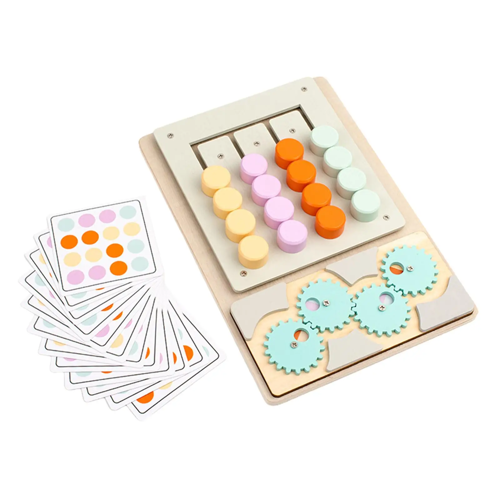 Wooden Sliding Puzzle Color Sorting Memory Game Development Toy Montessori Educational for Boys Girls Birthday Gift Party Favors