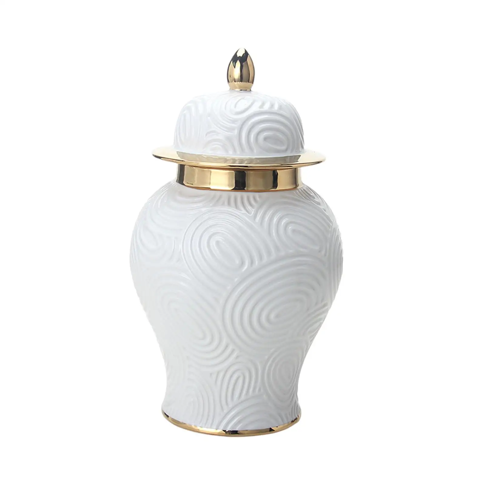 Porcelain Ginger Jar Display Gift Ornament Ceramic Vase Organizer Temple Jar for Cabinet Bedroom Fireplace Housewarming Wedding