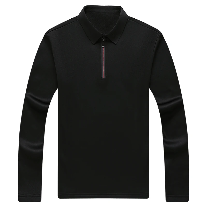 Sf11c3495879e46bf9acc52882504d35c4 New T Shirt Zipper Polo Shirt Male Fashion Turn-Down Collar Long Sleeve Business Men Clothes