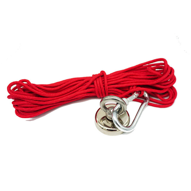 10M/20M/30M of Multiple Lengths Outdoor Powerful Salvage Neodymium Fishing  Magnet Insurance Rope with Carabiner