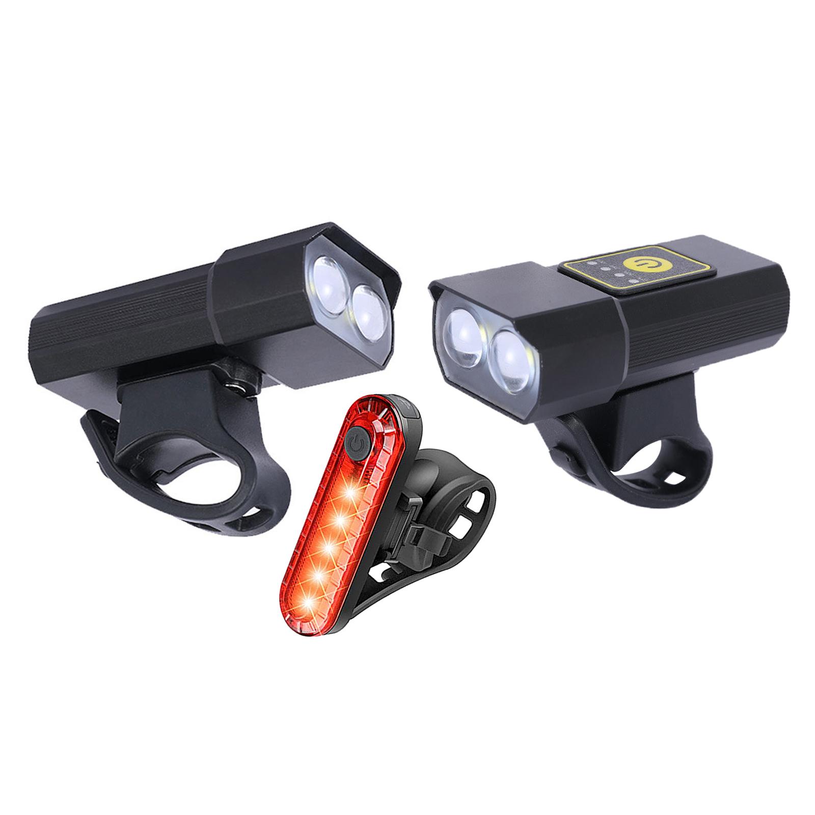 USB Bike Headlight, Waterproof Bicycle Front Light Head Light Rotatable Bracket for MTB Mountain Road Bike Cycling